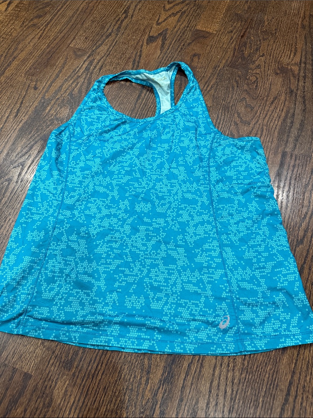 Asics Turquoise Patterned Racerback Tank Top